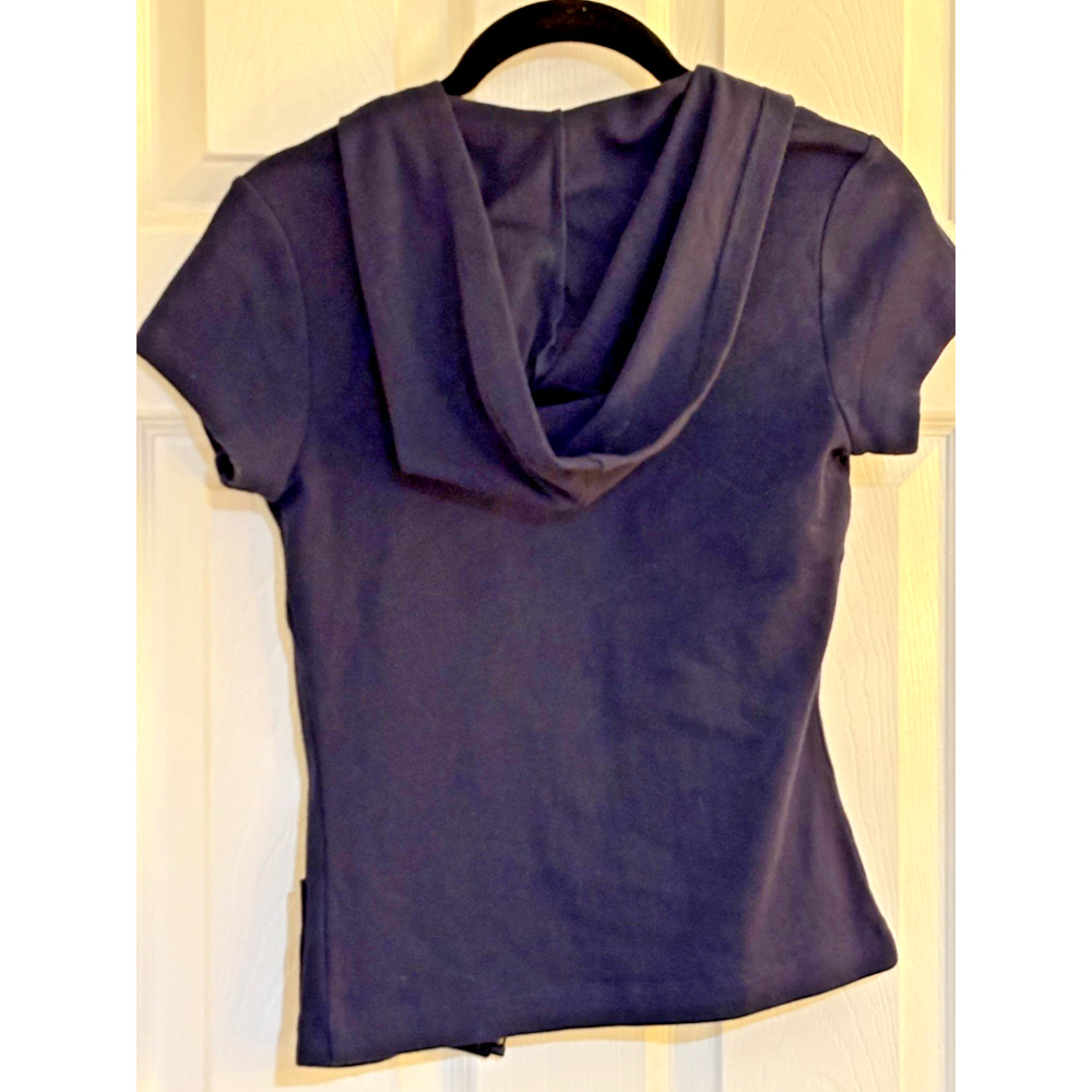 Kavio! Women's Short Sleeve Full Zip Hoodie Blue Cotton Small - Picture 9 of 10